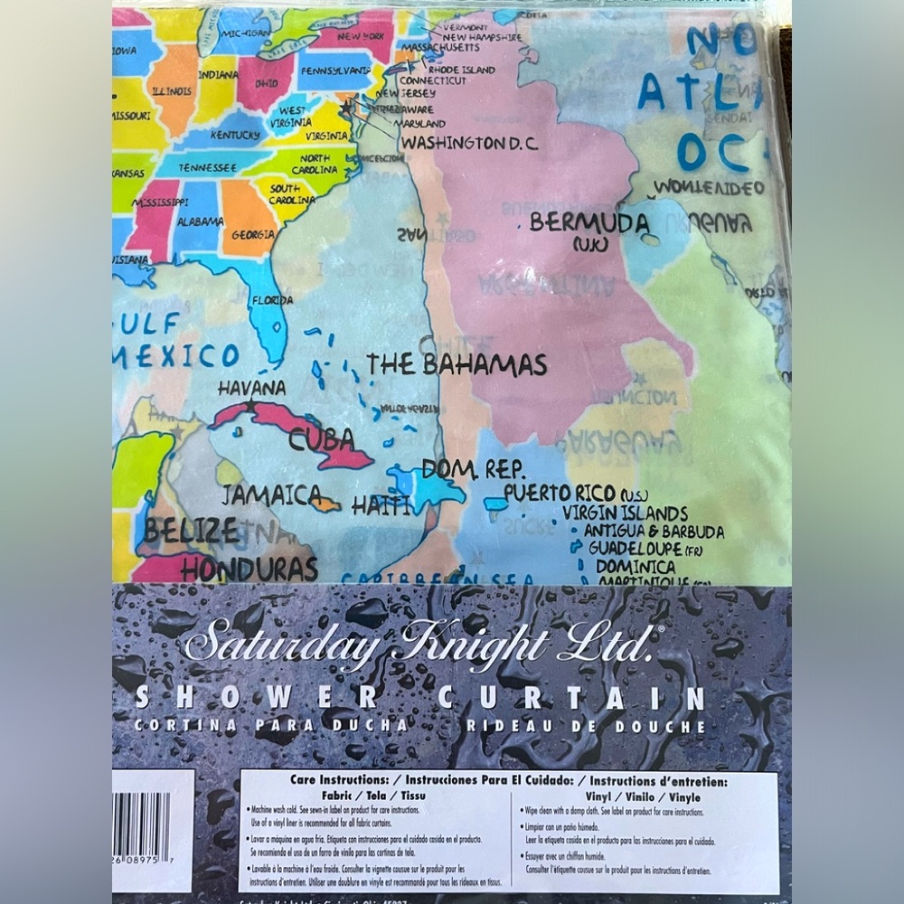 World Map Shower Curtain